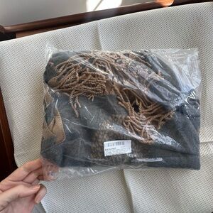 Tibet Beige grey Luxury Cashmere scarf Mulberry Tree Print reversable super soft